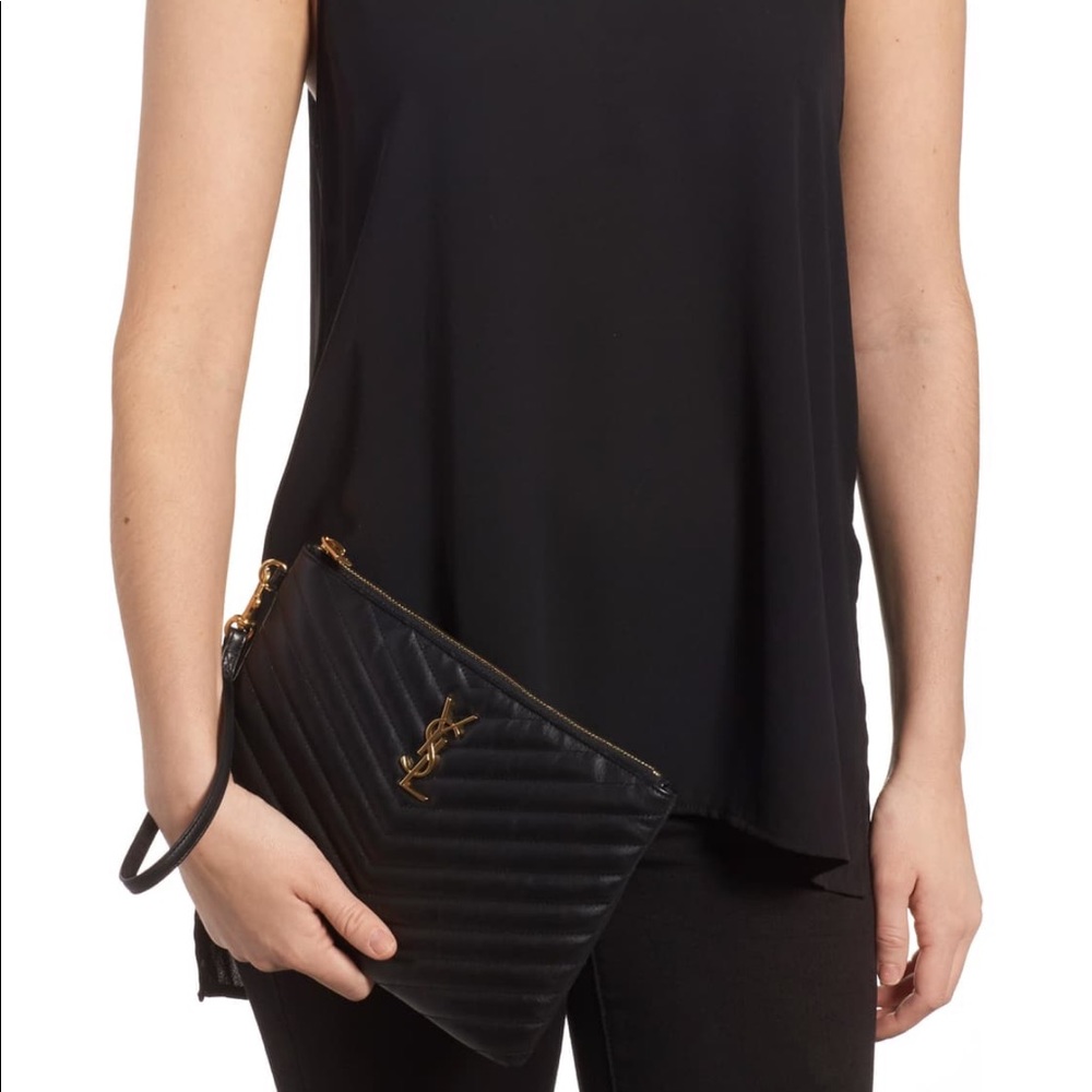 ❌SOLD❌ YSL MATELASSÉ LEATHER POUCH - Picture 7 of 7